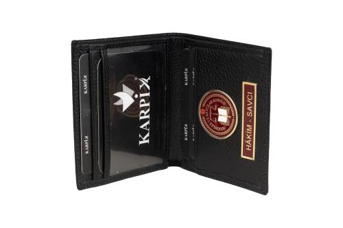 Hakim-Savcı Logolu Deri Cüzdan 0004127 Siyah - Karpix Deri Ürünleri