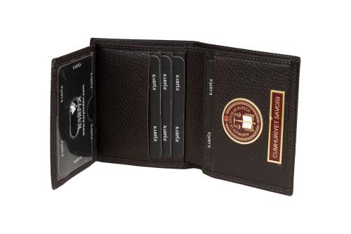 Cumhuriyet Savcısı Logolu Deri Cüzdan 4428 Kahve - Karpix Deri Ürünler