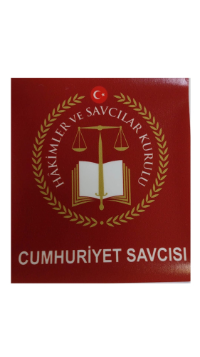 Cumhuriyet Savcısı ARAÇ STCİKER Bordo Renk - Karpix Deri Ürünleri