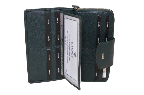 Deri Kadın Fermuarlı Büyük Boy Cüzdanı - Karpix Deri Ürünleri