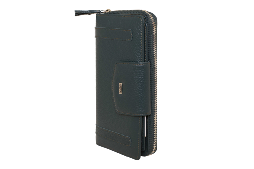 Deri Kadın Fermuarlı Büyük Boy Cüzdanı