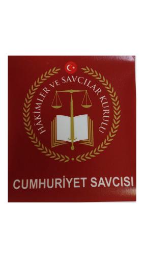 Cumhuriyet Savcısı ARAÇ STCIKER Bordo Renk