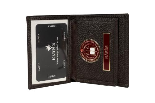 Hakim Logolu Deri Cüzdan Kahve 4247 