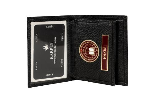 Hakim Logolu Deri Cüzdan Siyah 4247